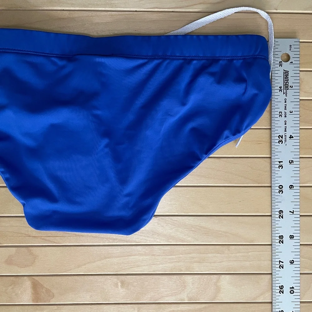 Men's Royal Blue Swim Briefs with White Drawstring